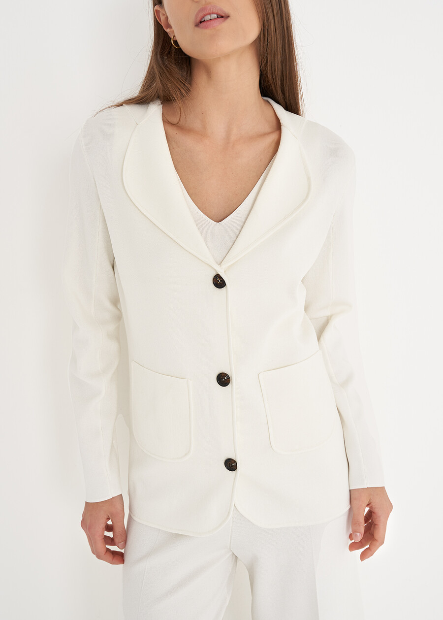 Cardigan Gianitoba modello blazer BLU NAVYBIANCO BURRO Donna , immagine n. 2
