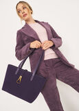 Betty faux leather and suede shopping bag NERO BLACKVIOLA PRUGNA Woman image number 1