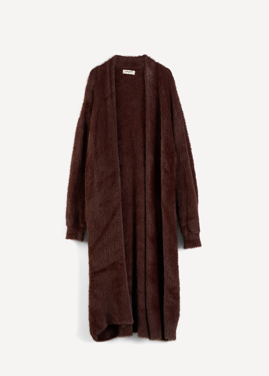 Cardigan Cristy lungo in eco pelo MARRONE Donna , immagine n. 5