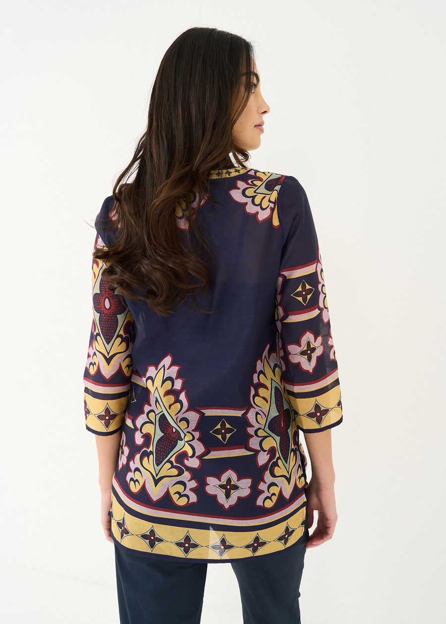 Blusa Baddy in crepe stampata BLU Donna , immagine n. 3