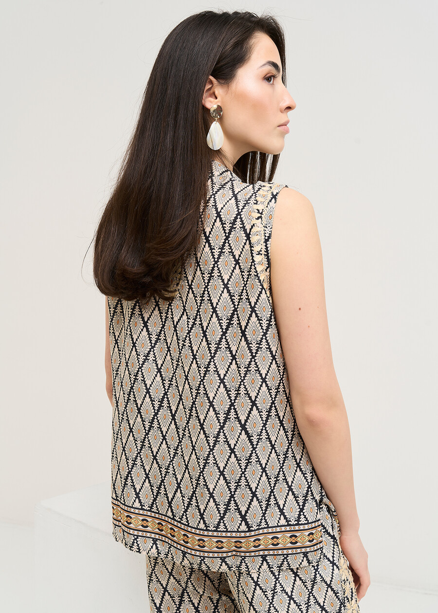 Top Tayler stampato con ricami NERO BLACK Donna , immagine n. 3