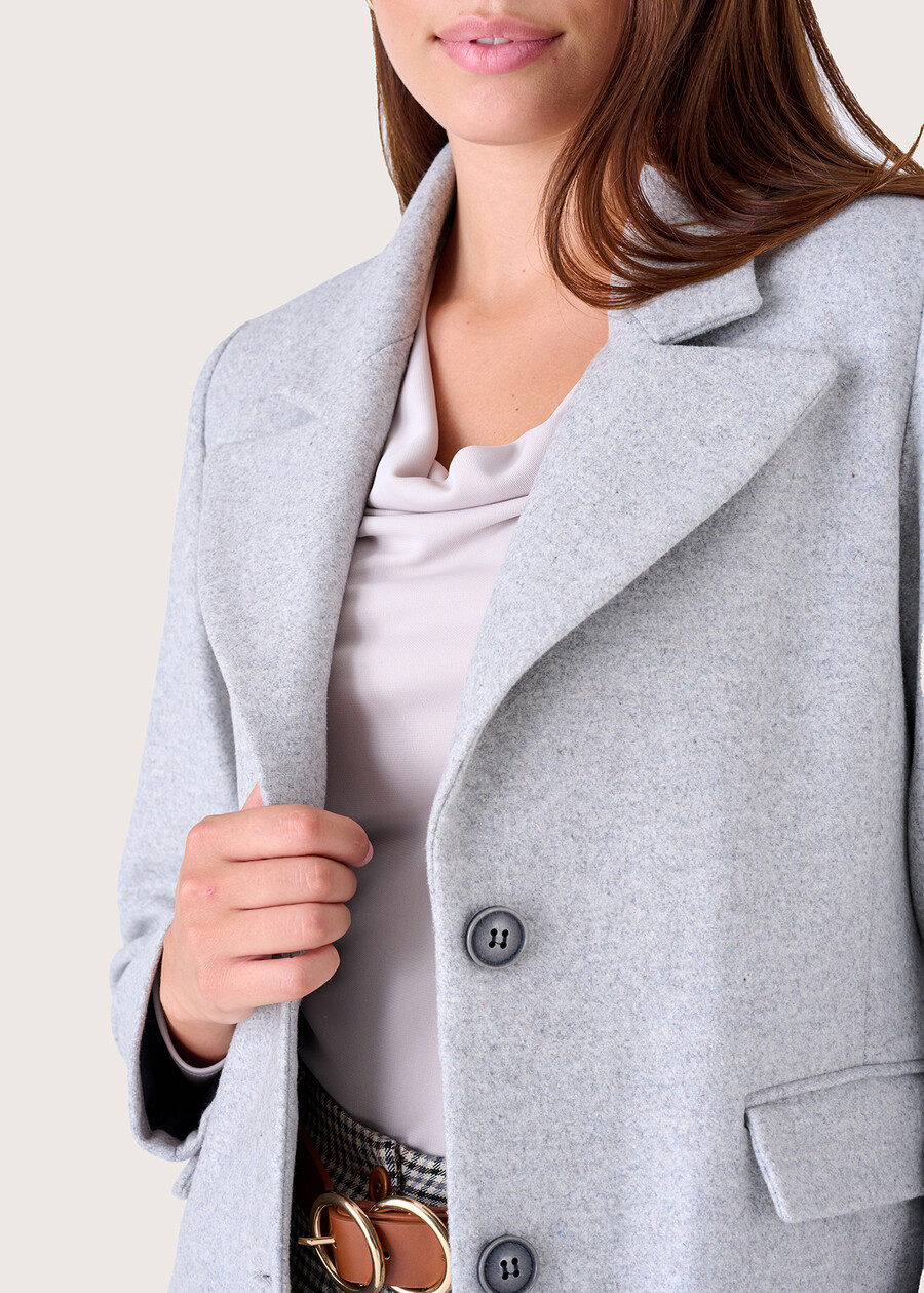Cappotto Clotilde in panno NERO BLACKGRIGIO MEDIUM GREY Donna , immagine n. 2