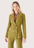 Geneva velvet double-breasted jacket VERDE GOLDEN Woman image number 2