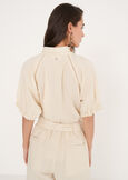 Camicia Catty in viscosa e lino VIOLA MELANZANABIANCO BURRO Donna immagine n. 3