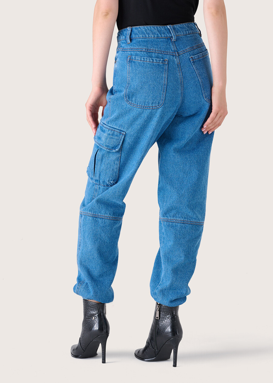 Daxy 100% cotton denim trousers, Woman  , image number 4
