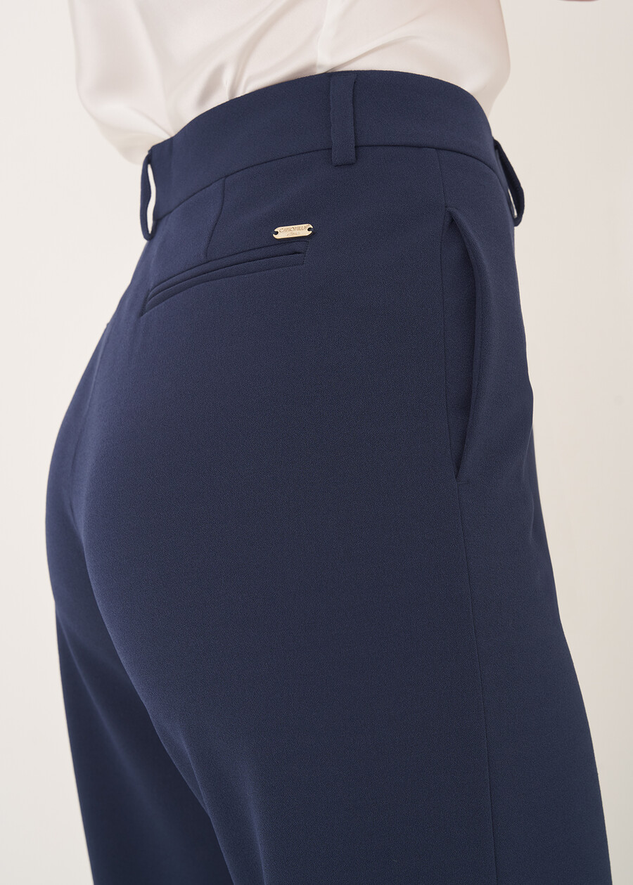 Pantalone Giorgia-F in screppino BLU MIDNIGHTVIOLA VINACCIA Donna , immagine n. 3