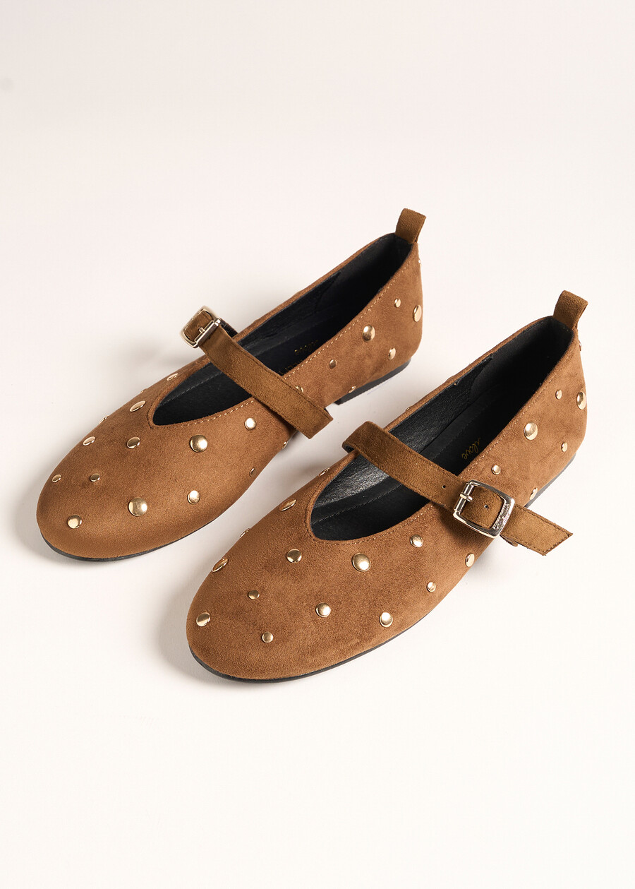 Ballerina Skin in ecocamoscio MARRONE CARAMELLO Donna , immagine n. 2