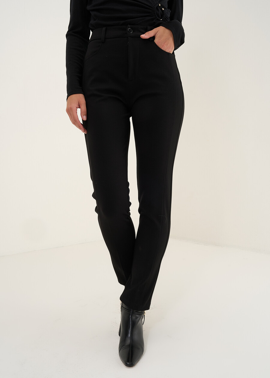 Pantaloni Kate Runner in punto Milano BEIGE LATTEBLUNERO Donna , immagine n. 2