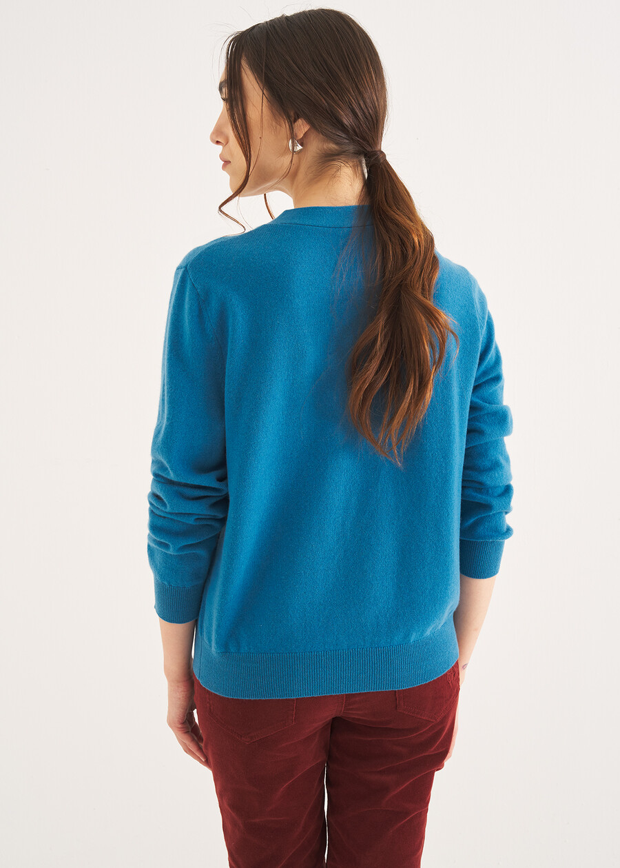 Cardigan Clooney in lana e cashmere ROSSO MAGENTAVERDE PAVONE Donna , immagine n. 3