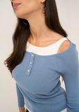 Maglia Marie 2 in 1 con canotta CELESTE POLVERE Donna immagine n. 2