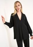 T-shirt Syria in jersey scolo a V NERO Donna immagine n. 1