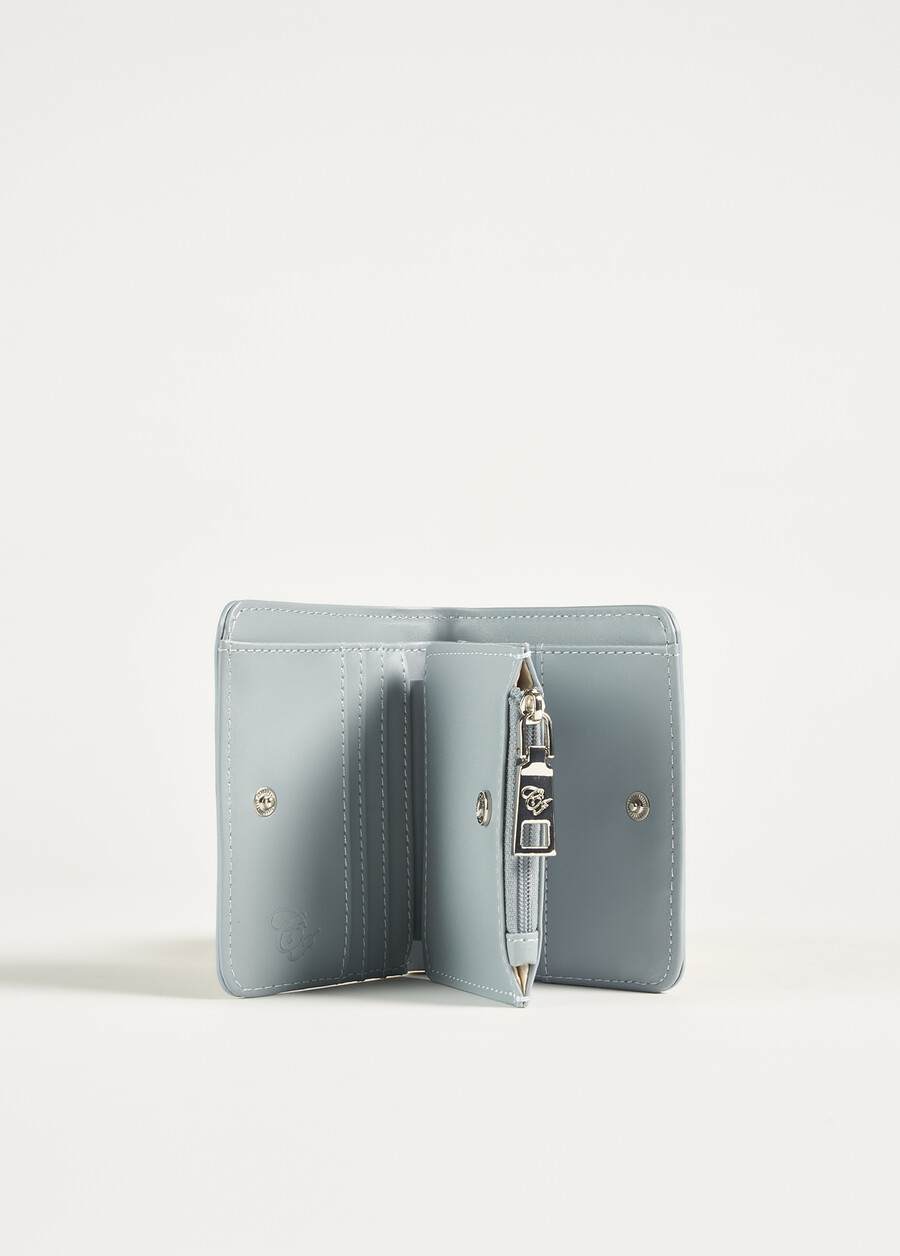 Portafoglio Puno in ecopelle a intreccio BLU CELESTE Donna , immagine n. 2