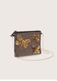 Bruce clutch bag with pearls and flowers NERO BLACK Woman image number 1