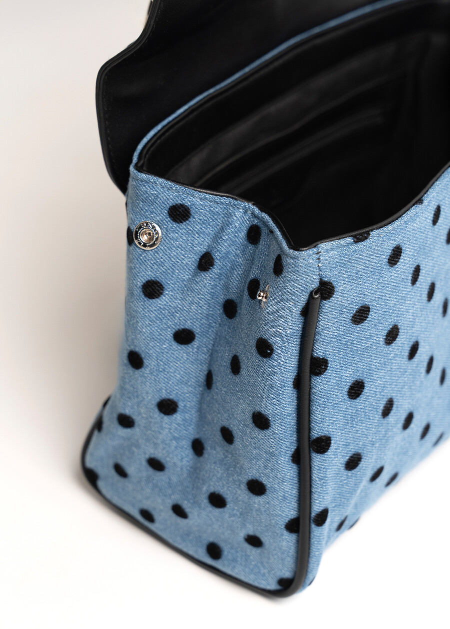 Brenda polka dot denim handbag NERO BLACK Woman , image number 4