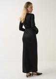 Gonna Goldys lunga in jersey lurex NERO Donna immagine n. 5