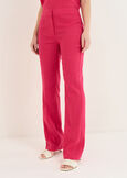 Giorgia-O linen blend trousers BLUROSABIANCO WHITEROSA FUCSIA Woman image number 3