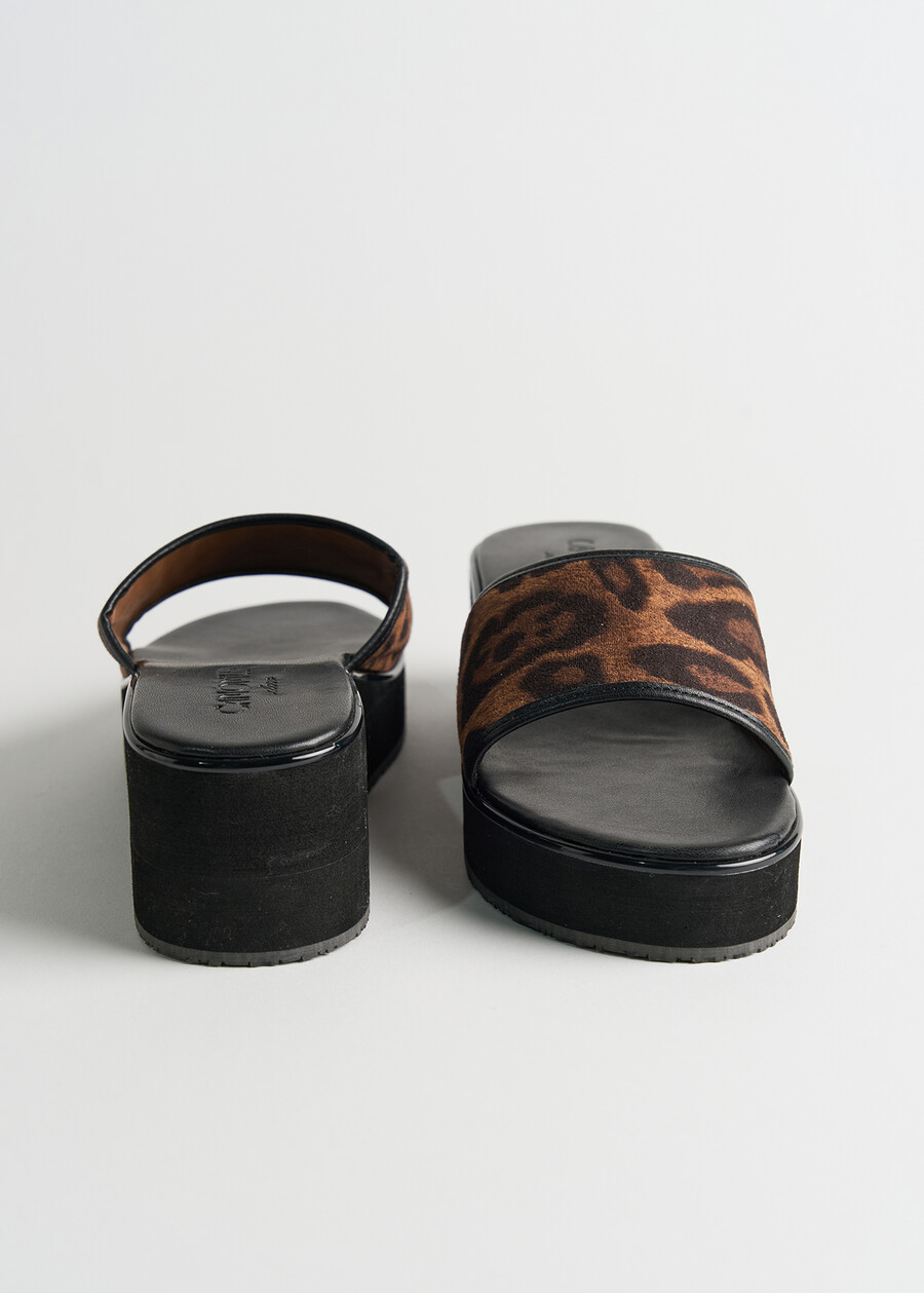 Sandalo Stanley-A animalier con zeppa MARRONE CARAMELLO Donna , immagine n. 4