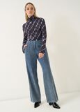 Suzan viscose top with snap buttons BLU Woman image number 4