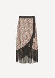Gemma wrap skirt with fringes NERO BLACK Woman image number 5