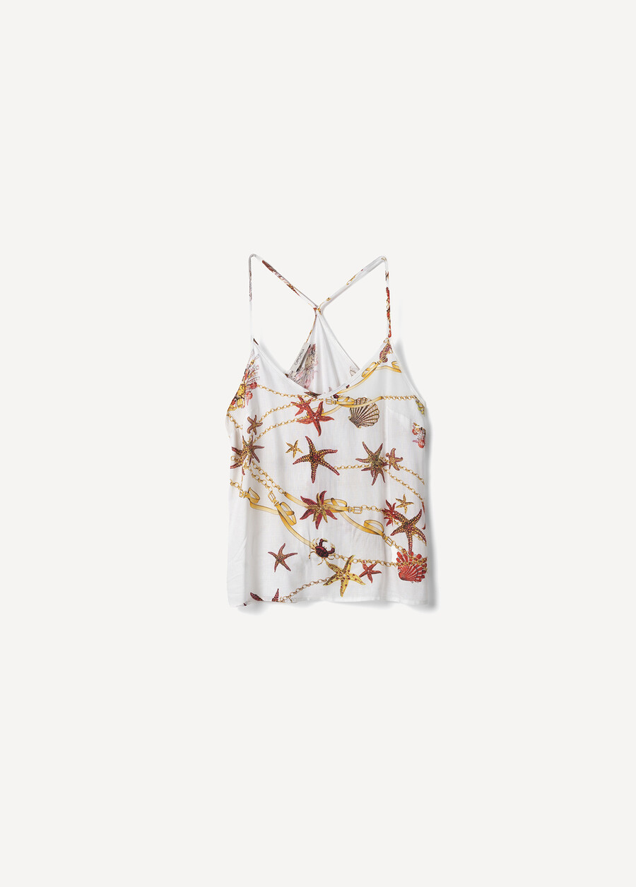 Top Tandra fantasia Stelle e conchiglie BIANCO WHITE Donna , immagine n. 6