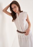 Tyra 100% Cotton Embroidered Top BIANCO WHITEBLU CELESTE Woman image number 1
