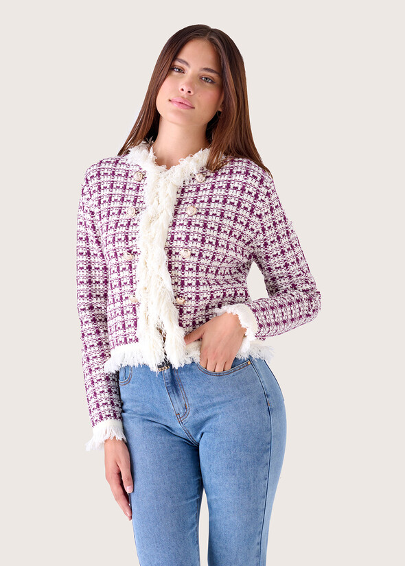 Cosmo tweed cardigan ROSSO SYRAH Woman null