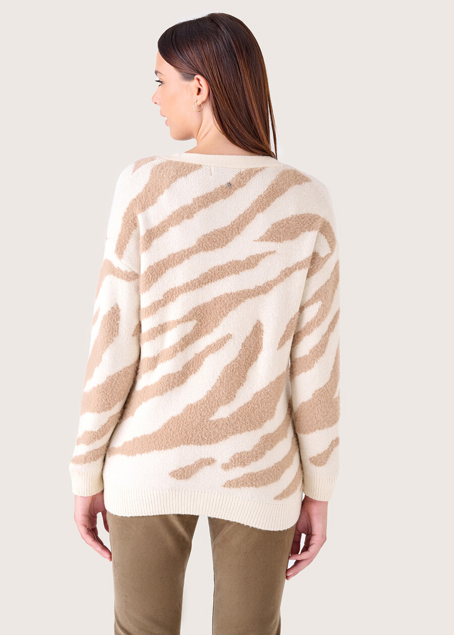 Century eco-fur cardigan BEIGE Woman , image number 3