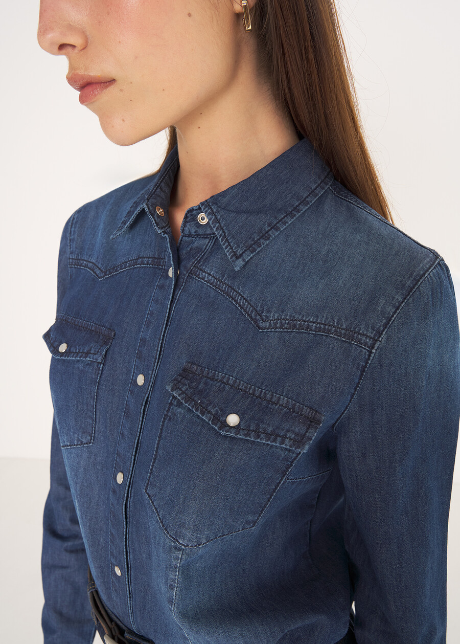 Cristina denim shirt DENIM Woman , image number 2