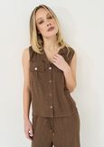 Top Tonny stile camicia con rever MARRONE Donna immagine n. 1
