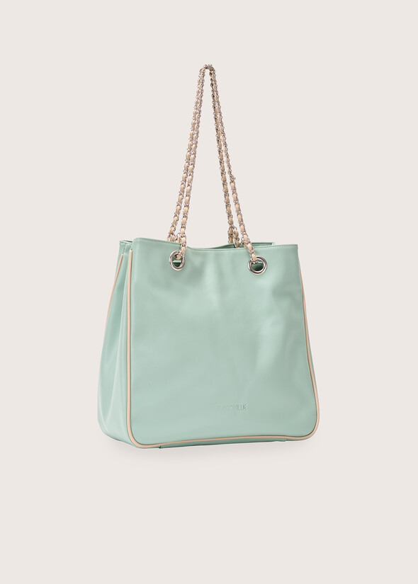 Biping eco-leather shopping bag VERDE ARGILLA Woman null