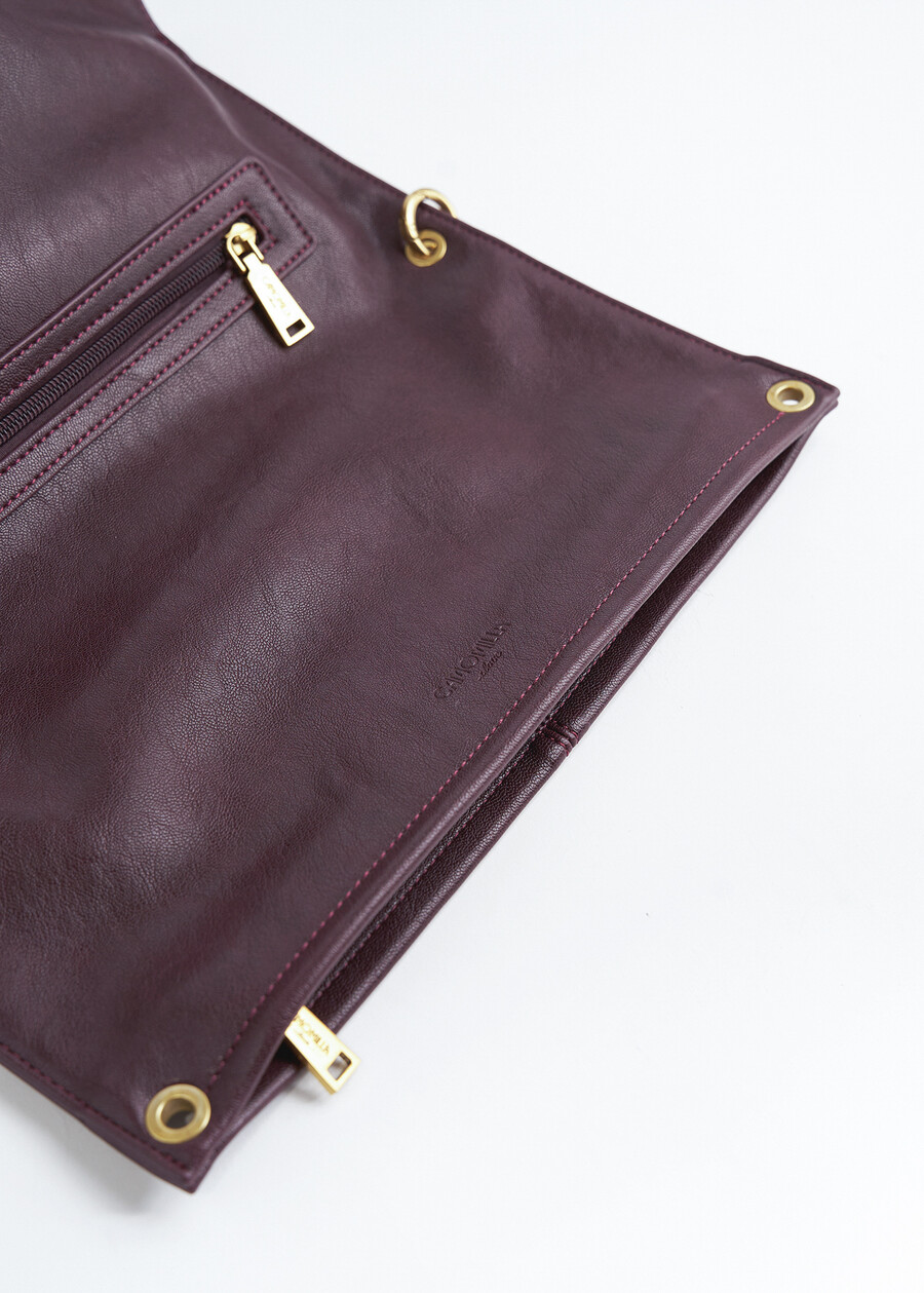 Blondie fold-over faux leather clutch NERO BLACKROSSO CHIANTI Woman , image number 3