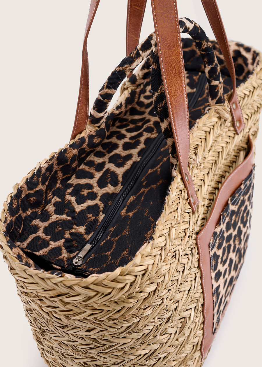 Borsa a cesta Banis in 100% paglia BEIGE LIGHT BEIGE Donna , immagine n. 3