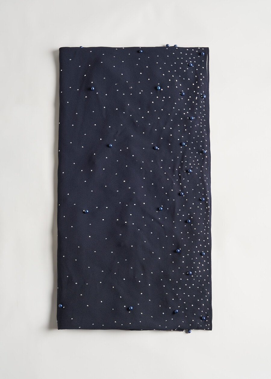 Stephany scarf with micro pearls BIANCO WHITEBLU Woman , image number 1