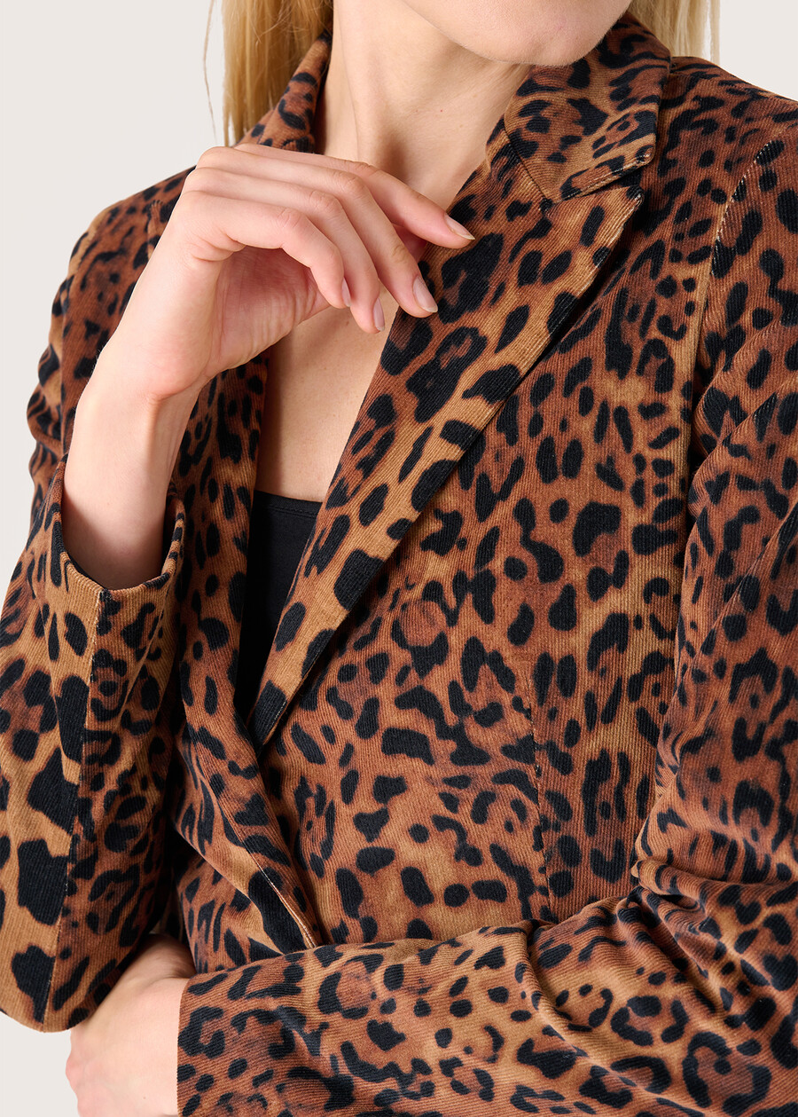Giacca Cindy in velluto animalier MARRONE CASTAGNA Donna , immagine n. 2