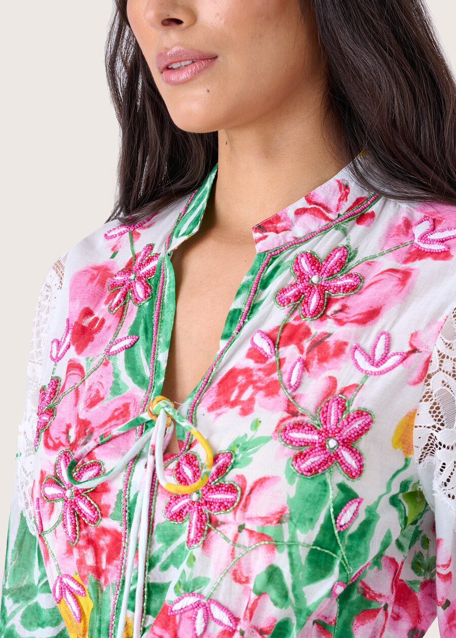100% cotton blouse BIANCO Woman , image number 2