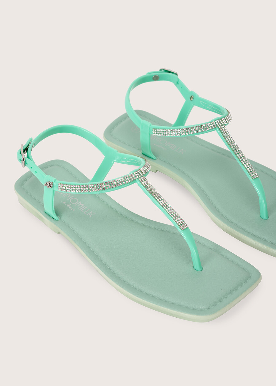 Slea flip-flops with strass VERDE POLINESIA Woman , image number 2