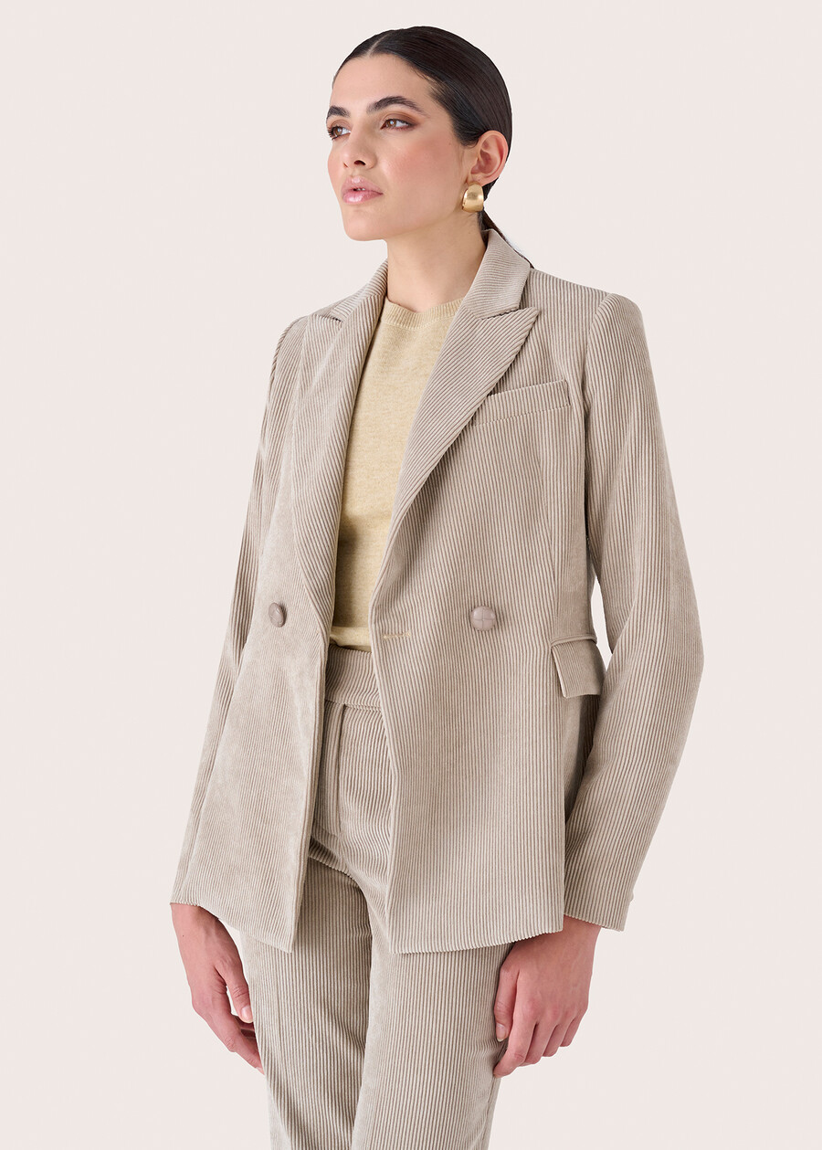 Guenda giacca in velluto ROSSO BORDEAUXBEIGE GREIGEBLUE OLTREMARE Donna , immagine n. 2