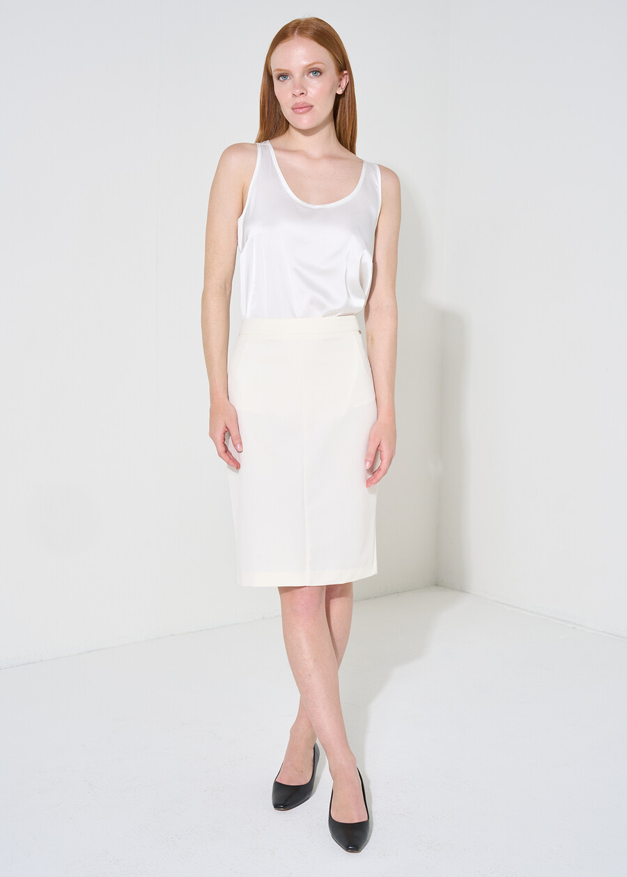 Gonna Gladys a tubino bi-stretch NERO BLACKBEIGE GESSOBLU Donna , immagine n. 2