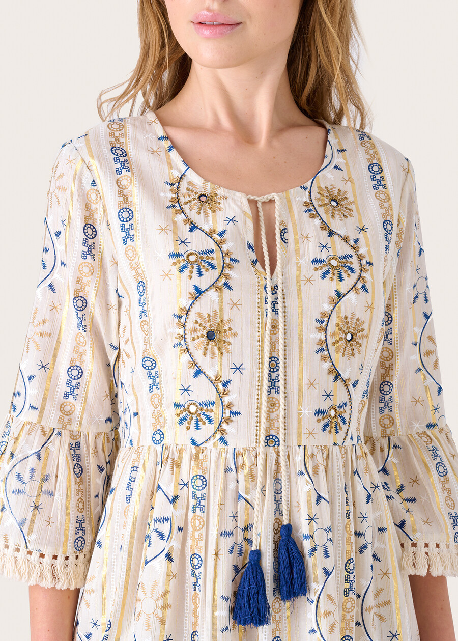 Azur 100% cotton dress BEIGE NAVAJO Woman , image number 2