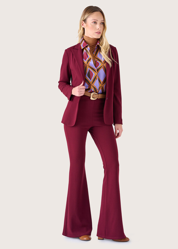Pantalone Victoria in tessuto screp NERO BLACKROSSO SYRAH Donna null