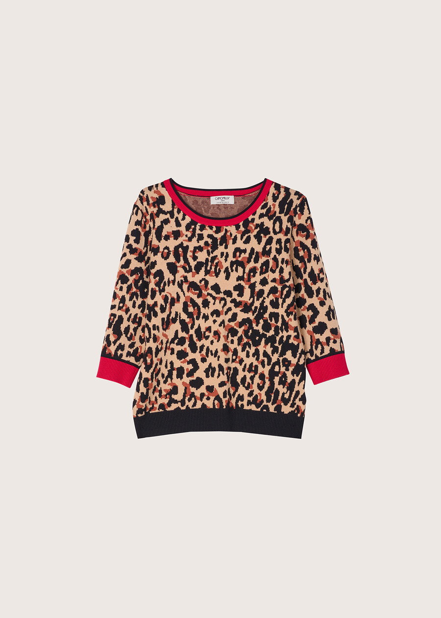 Maglia Milly fantasia animalier BEIGE CAMMELLO Donna , immagine n. 4