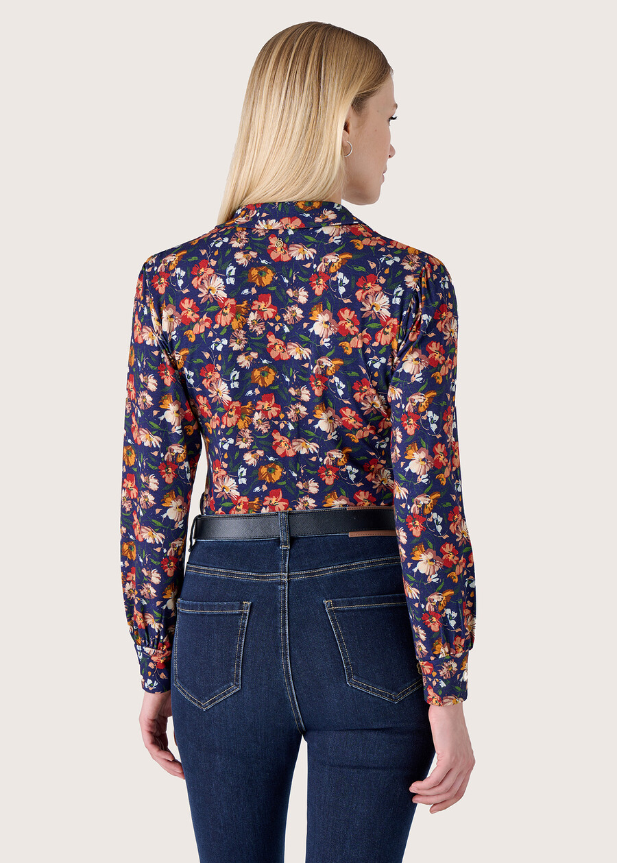 Scala floral pattern shirt NERO BLACK Woman , image number 3