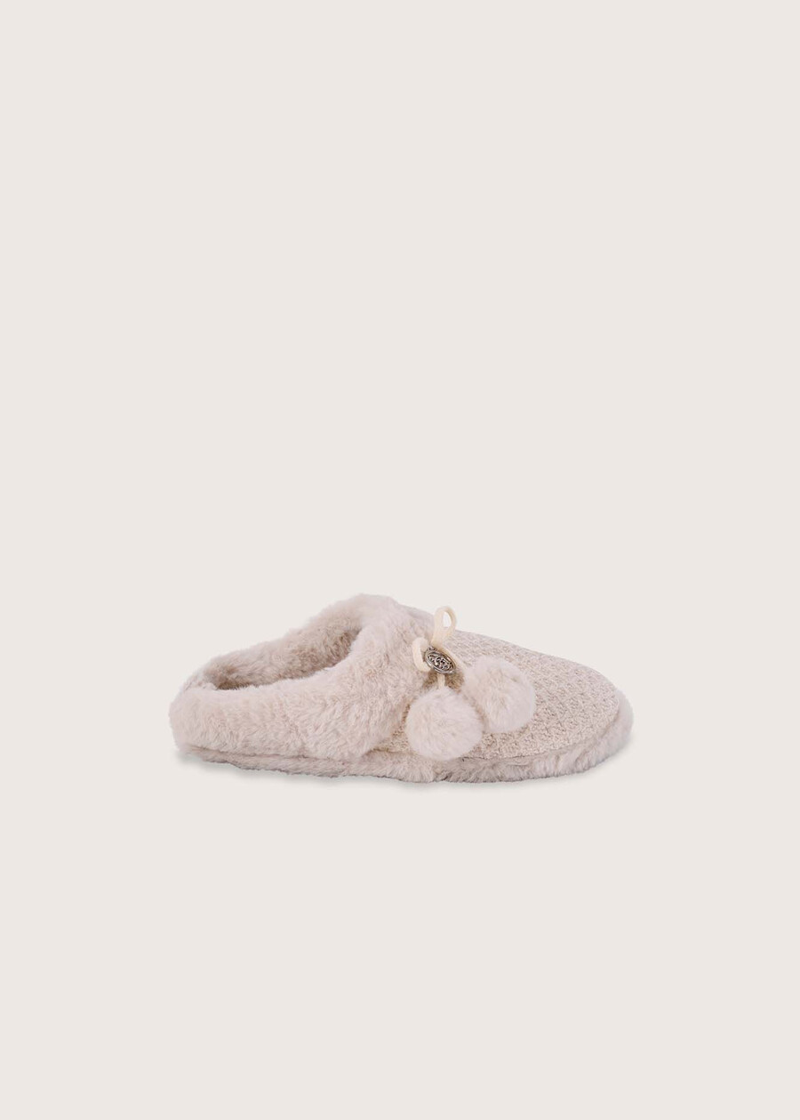 Pantofole Pris in ciniglia BEIGE GESSOROSA BOUQUET Donna , immagine n. 3