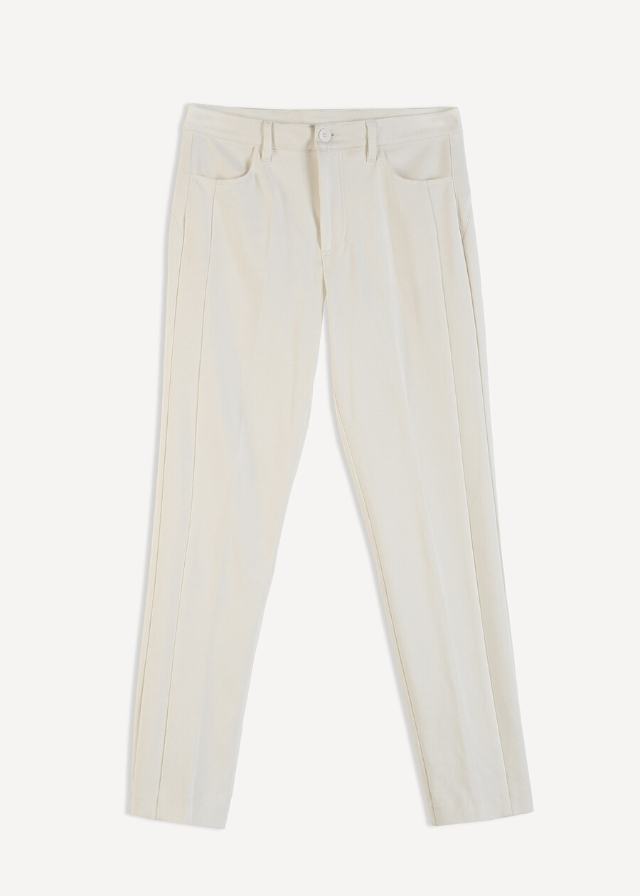 Pantaloni Kate Runner in punto Milano BEIGE LATTEBLU Donna , immagine n. 5