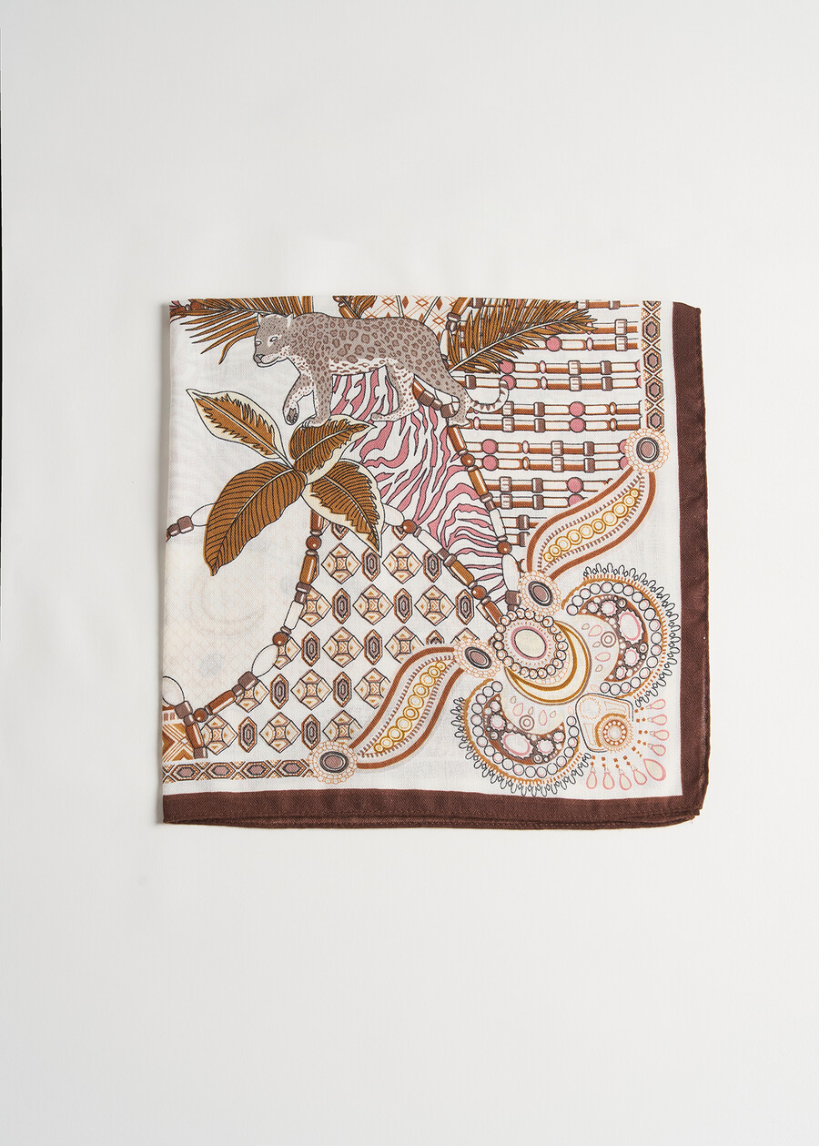 Simona printed pattern foulard BEIGE LATTE Woman , image number 2