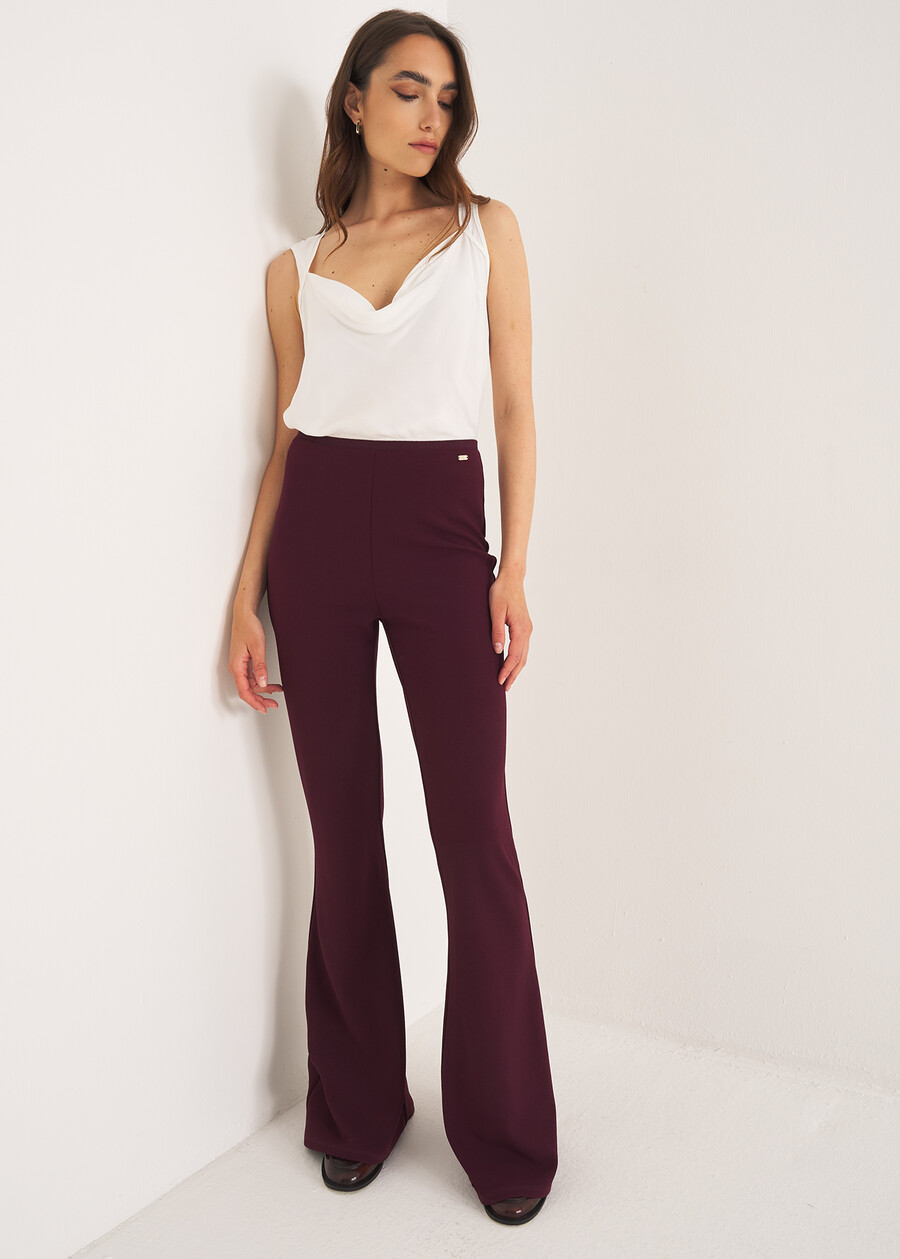 Pantalone Victoria-Q in screppino VIOLA VINACCIA Donna , immagine n. 2
