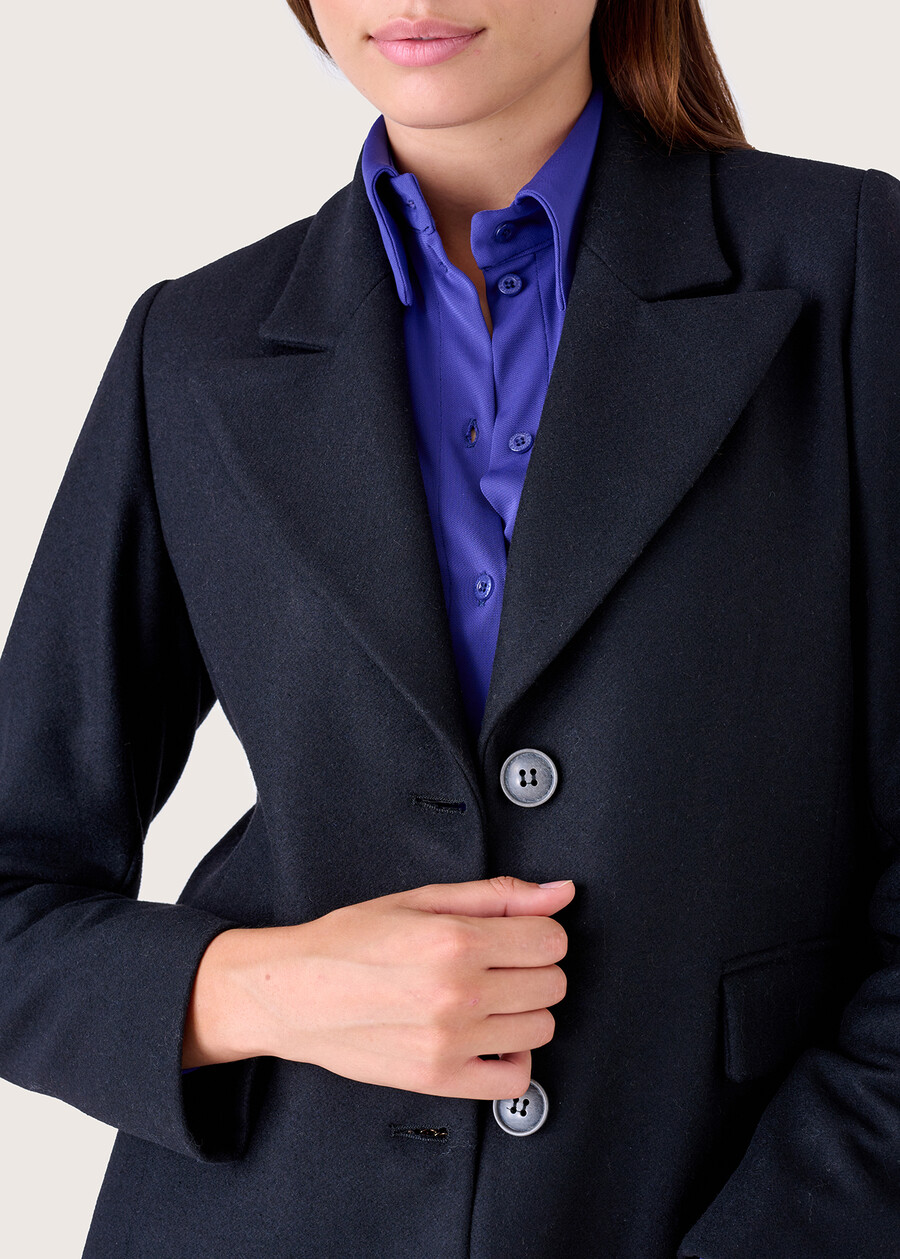 Cappotto Clotilde in panno NERO BLACKGRIGIO MEDIUM GREY Donna , immagine n. 3