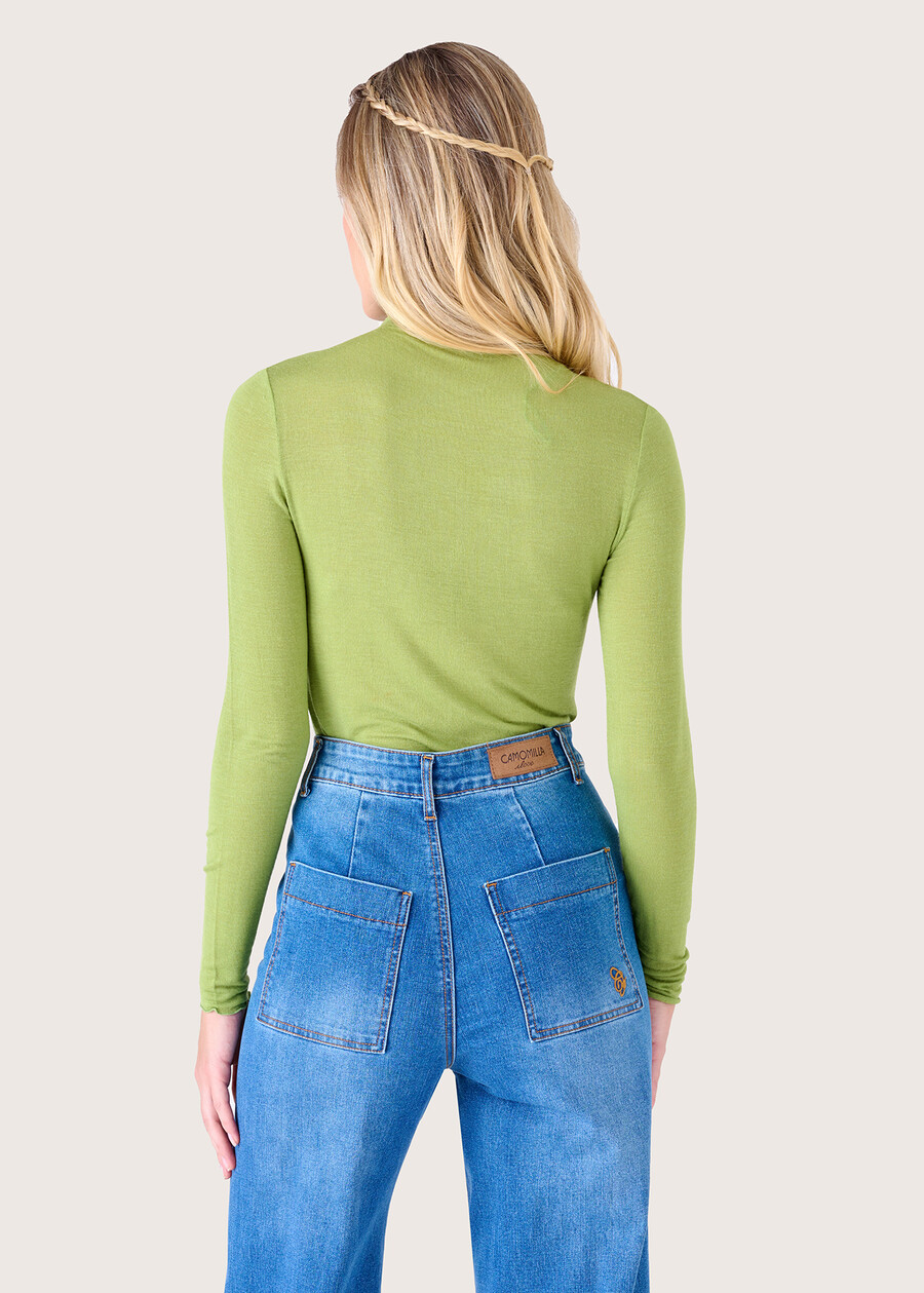 Maglia Stacey in viscosa NERO BLACKBEIGE LATTEBLU LAGUNAVIOLA IRISMARRONE TIERRAVERDE AVOCADO Donna , immagine n. 3
