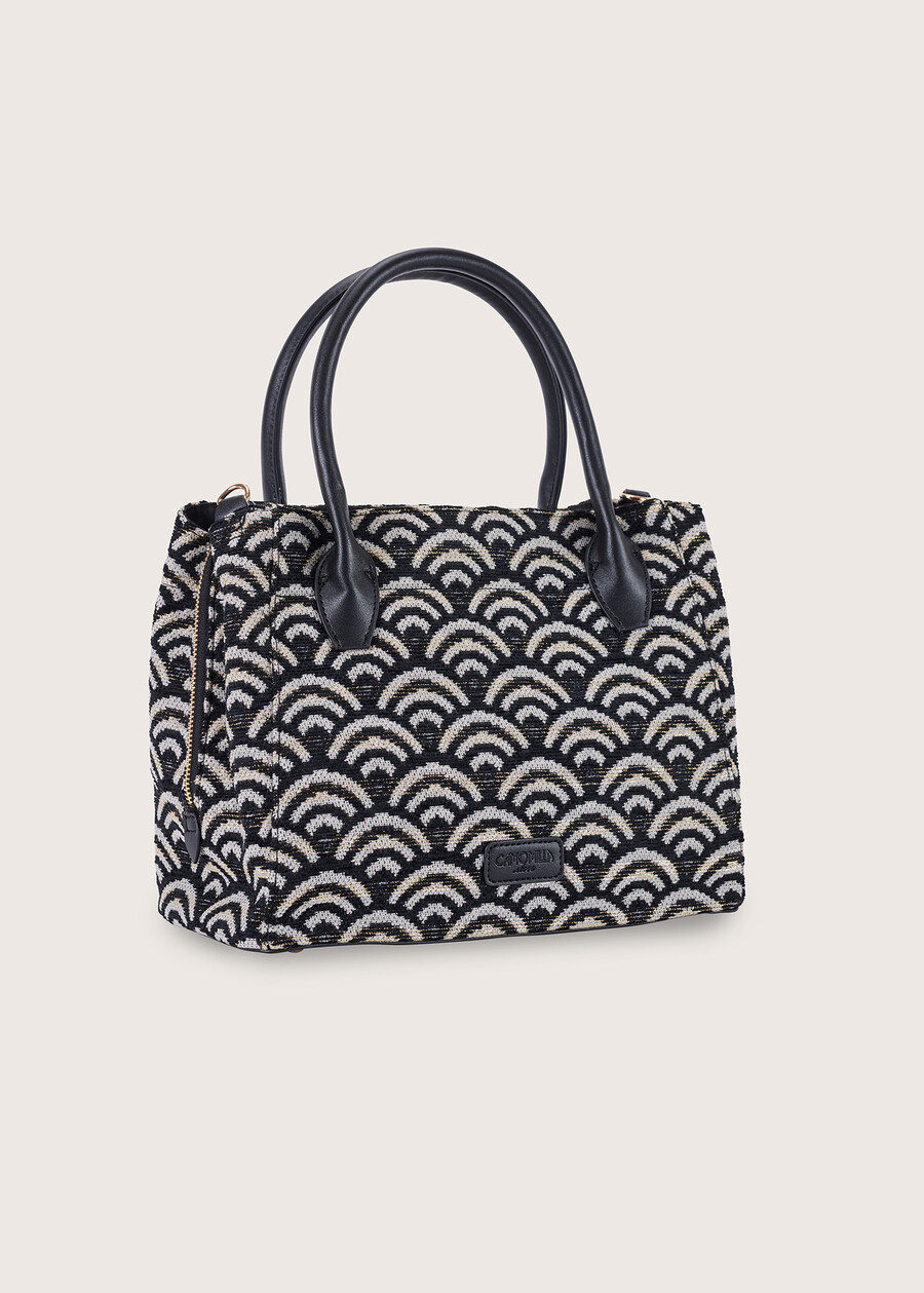 Bruna jacquard bag NERO BLACKROSSO CARPET Woman , image number 1