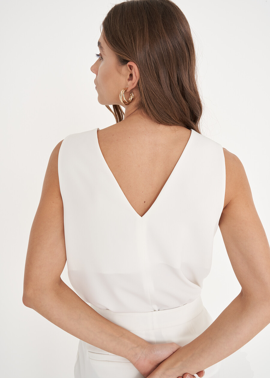 Thomas V-Neck Essential Top BIANCO WHITENERO BLACK Woman , image number 3